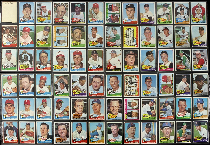 1965 Topps Baseball Trading Cards - Lot of 144 Cards