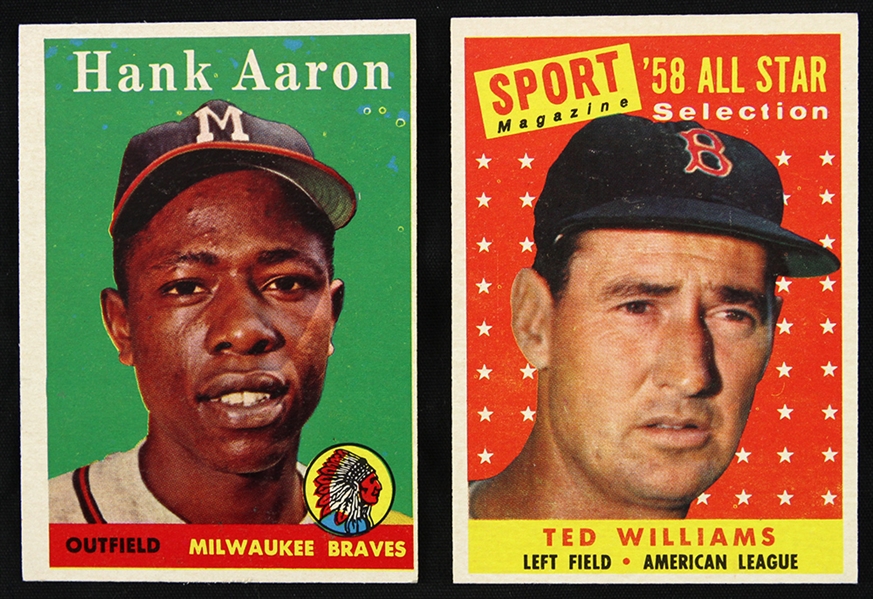 1958 Topps Baseball Trading Cards - Lot of 125 Cards