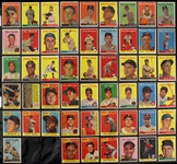 1958 Topps Baseball Trading Cards - Lot of 125 Cards