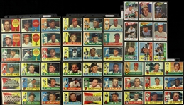 1960 Topps Baseball Trading Cards - Lot of 228 Cards 