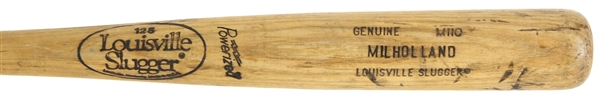 1986-89 Eric Milholland Minor League Louisville Slugger Professional Model Game Used Bat (MEARS LOA)