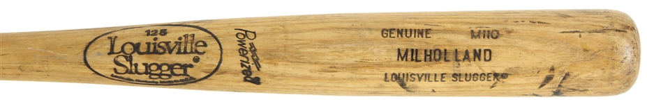 1986-89 Eric Milholland Minor League Louisville Slugger Professional Model Game Used Bat (MEARS LOA)