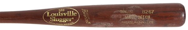 1996-98 Matt Beech Philadelphia Phillies Louisville Slugger Professional Model Game Used Bat (MEARS LOA)