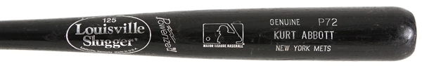 2000 Kurt Abbott New York Mets Louisville Slugger Professional Model Game Used Bat (MEARS LOA)