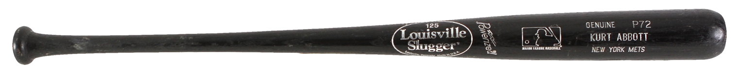 2000 Kurt Abbott New York Mets Louisville Slugger Professional Model Game Used Bat (MEARS LOA)