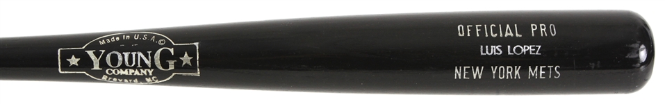 1997-99 Luis Lopez New York Mets Young Bat Company Professional Model Bat (MEARS LOA)