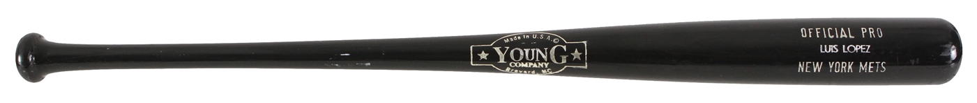1997-99 Luis Lopez New York Mets Young Bat Company Professional Model Bat (MEARS LOA)