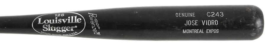 2001-04 Jose Vidro Montreal Expos Louisville Slugger Professional Model Game Used Bat (MEARS LOA)