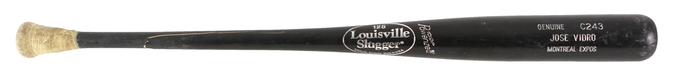 2001-04 Jose Vidro Montreal Expos Louisville Slugger Professional Model Game Used Bat (MEARS LOA)