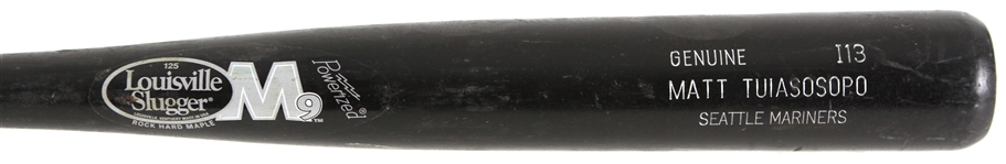2008-10 Matt Tuiasosopo Seattle Mariners Louisville Slugger M9 Professional Model Game Used Bat (MEARS LOA)