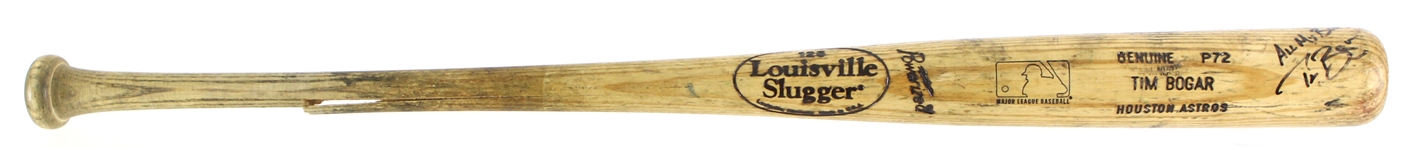 1999-2000 Tim Bogar Houston Astros Signed Louisville Slugger Professional Model Game Used Bat (MEARS LOA/JSA)