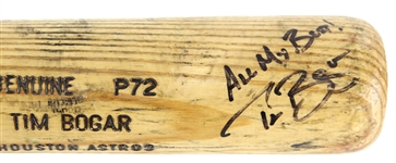 1999-2000 Tim Bogar Houston Astros Signed Louisville Slugger Professional Model Game Used Bat (MEARS LOA/JSA)