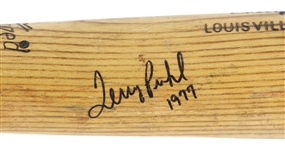1977 Terry Puhl Houston Astros Signed H&B Louisville Slugger Professional Model Game Used Bat (MEARS LOA/JSA) Rookie Season  
