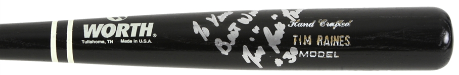 1992-95 Tim Raines Chicago White Sox Signed Worth Professional Model Bat (MEARS LOA/JSA)