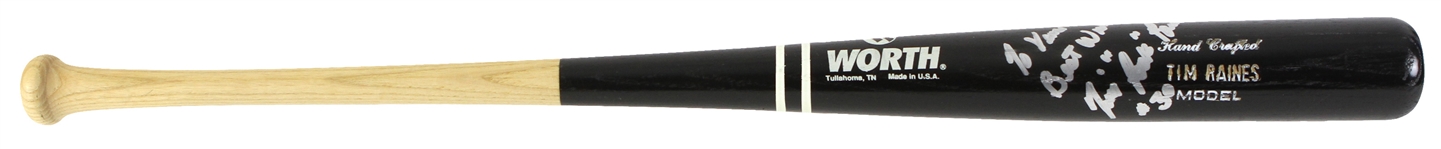 1992-95 Tim Raines Chicago White Sox Signed Worth Professional Model Bat (MEARS LOA/JSA)