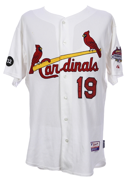 2007 Tyler Johnson St. Louis Cardinals Game Worn Home Jersey w/ 2006 World Series Champions Patch (MEARS LOA)