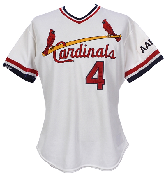 1990 Mike Roarke St. Louis Cardinals Game Worn Home Jersey w/ AAB Jr Memorial Patch (MEARS LOA)