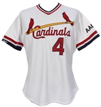 1990 Mike Roarke St. Louis Cardinals Game Worn Home Jersey w/ AAB Jr Memorial Patch (MEARS LOA)