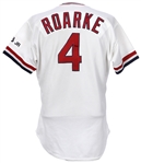 1990 Mike Roarke St. Louis Cardinals Game Worn Home Jersey w/ AAB Jr Memorial Patch (MEARS LOA)