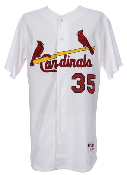 2011 Jake Westbrook St. Louis Cardinals Game Worn Home Jersey (MEARS LOA) World Series Season
