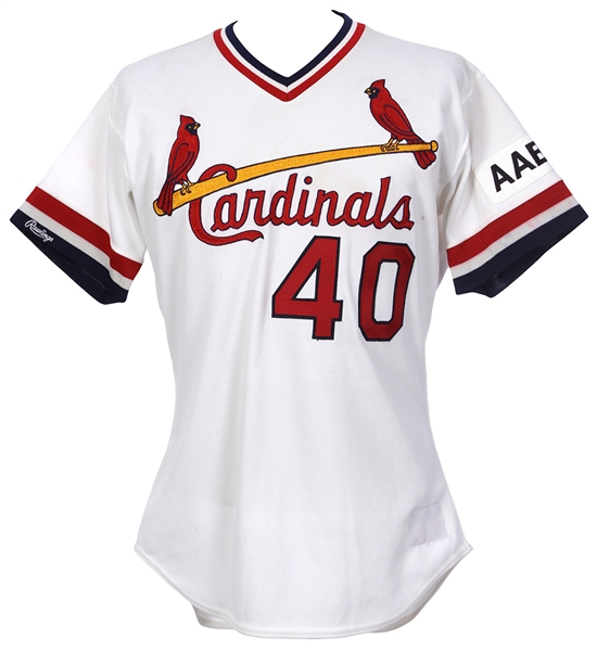 1990 Stan Clarke St. Louis Cardinals Spring Training Home Jersey w/ AAB Jr Memorial Patch (MEARS LOA)