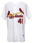 2010 Mitchell Boggs St. Louis Cardinals Signed Game Worn Home Jersey (MEARS LOA/*JSA*)