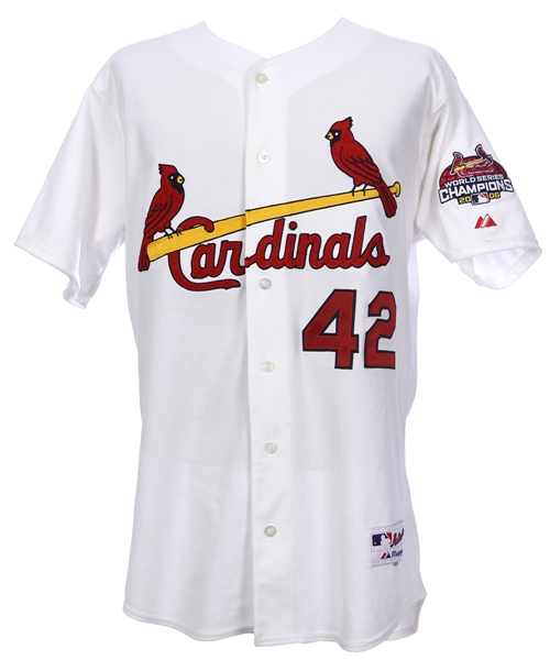2007 Tyler Johnson St. Louis Cardinals Signed Jackie Robinson Day Game Worn Jersey (MEARS LOA/JSA/MLB Hologram)