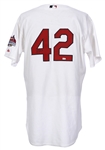 2007 Tyler Johnson St. Louis Cardinals Signed Jackie Robinson Day Game Worn Jersey (MEARS LOA/JSA/MLB Hologram)