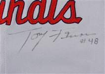 1997 Tony Fossas St. Louis Cardinals Signed Game Worn Road Jersey (MEARS LOA/JSA)