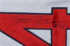 1997 Tony Fossas St. Louis Cardinals Signed Game Worn Road Jersey (MEARS LOA/JSA)