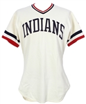 1980 Len Barker Cleveland Indians Game Worn Home Jersey (MEARS LOA)