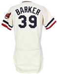1980 Len Barker Cleveland Indians Game Worn Home Jersey (MEARS LOA)