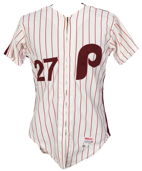 1981 Lonnie Smith Philadelphia Phillies Game Worn Home Jersey (MEARS LOA)