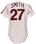 1981 Lonnie Smith Philadelphia Phillies Game Worn Home Jersey (MEARS LOA)