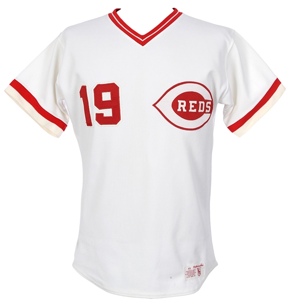 1985 Tommy Helms Cincinnati Reds Game Worn Home Jersey (MEARS LOA)