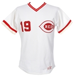 1985 Tommy Helms Cincinnati Reds Game Worn Home Jersey (MEARS LOA)