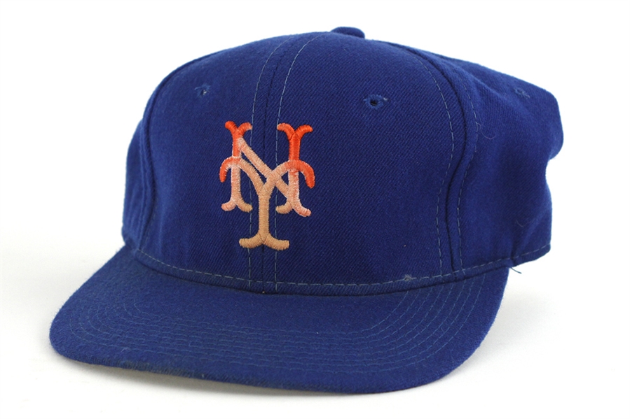1990 Lou Thornton New York Mets Signed Game Worn Cap (MEARS LOA/JSA)