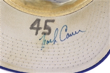 1990-91 Mark Carreon New York Mets Signed Game Worn Cap (MEARS LOA/JSA)