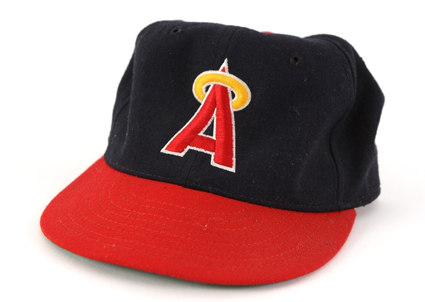 1989-91 Lance Parrish California Angels Signed Game Worn Cap (MEARS LOA/JSA)