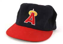1989-91 Lance Parrish California Angels Signed Game Worn Cap (MEARS LOA/JSA)