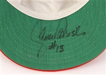 1989-91 Lance Parrish California Angels Signed Game Worn Cap (MEARS LOA/JSA)