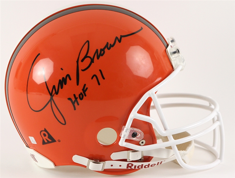 1995 Jim Brown Cleveland Browns Signed Full Size Helmet (JSA)