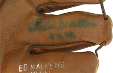 1950's Eddie Mathews Milwaukee Braves Signed Hutch Store Model Player Endorsed Fielder's Mitt (MEARS LOA)