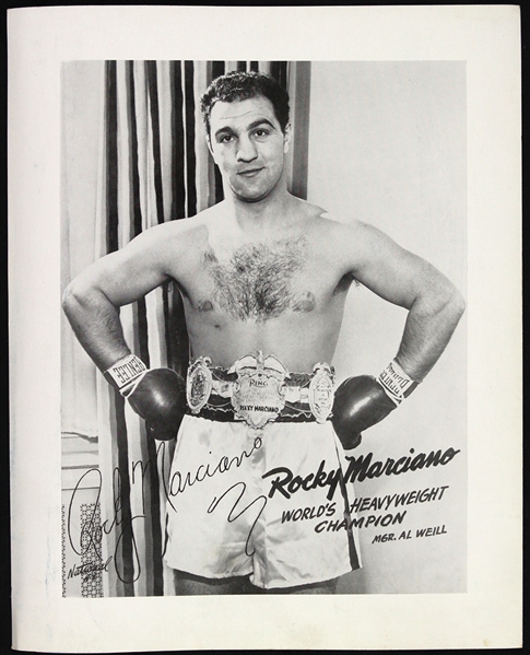 1950s Rocky Marciano Heavyweight Champion 7”x9” B&W Promotional Photo