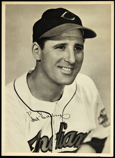 1947 Hank Greenberg Cleveland Indians B&W Team Issued 7”x9” Photo