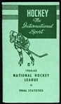 1964-1965 National Hockey League 4”x7” Pamphlet