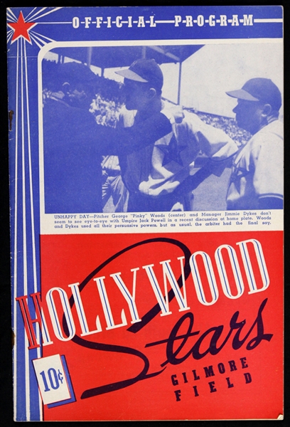 1948 PCL Hollywood Stars vs. Oakland Oaks at Gilmore Field Program