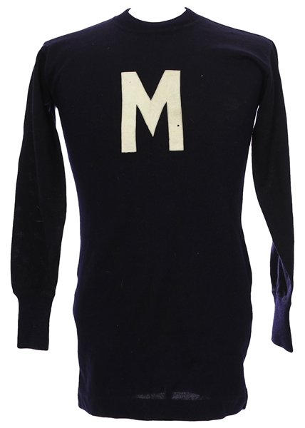 1940s "M" Game Worn Football Jersey (MEARS LOA)