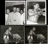 1930's-40's Joe Louis World Heavyweight Champion Photos & Newspaper Tale of the Tape - Lot of 11