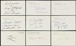 1970's-90's Football Hall of Fame Signed Index Cards & HOF Postcards - Lot of 19 w/ George Blanda, Red Grange, Bob Lilly, Gale Sayers & More (JSA)